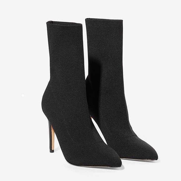 Express Shoes - NEW Express Black Pointed Toe Sock Boots